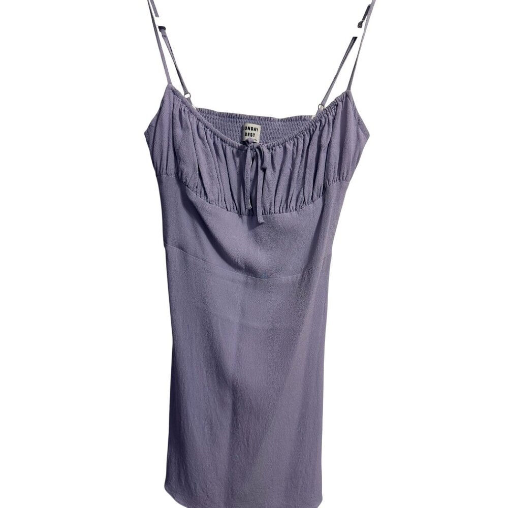 Sunday Best Lavender Smocked Mini Dress With Adjustable Straps Size Small
